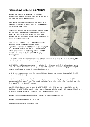 A preview of a PDF biography for Gower, Kenneth Wilfred